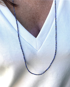 Collier 3 en 1 Lapis lazuli bleu clair