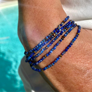 Bracelet 3 en 1 Lapis lazuli bleu clair Prix régulier