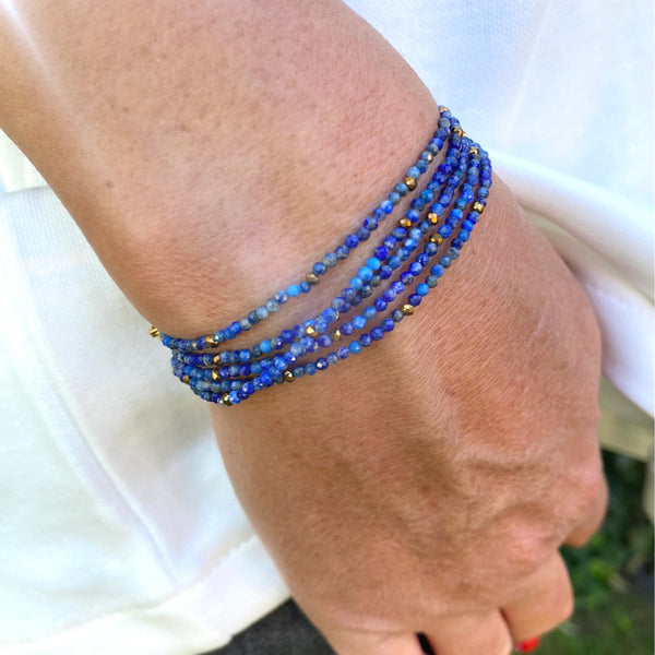 Bracelet 3 en 1 Lapis lazuli bleu clair Prix régulier