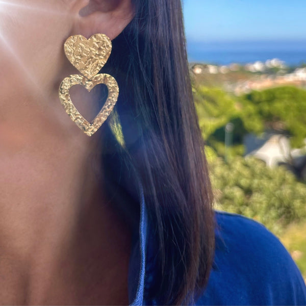 Boucles d'oreilles Coeurs martelés