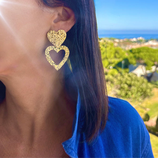 Boucles d'oreilles Coeurs martelés