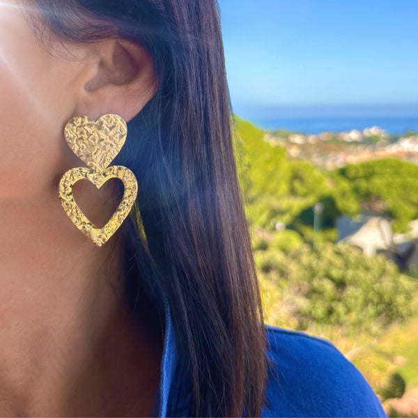 Boucles d'oreilles Coeurs martelés