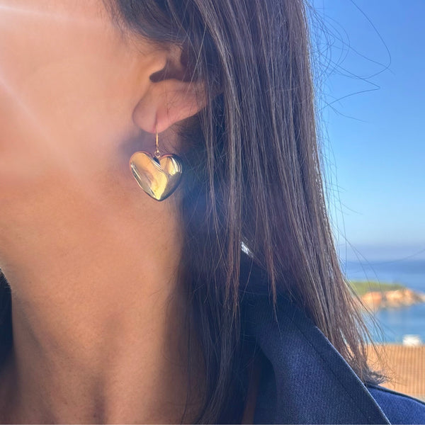 Boucles d'oreilles Coeur Bombé XL