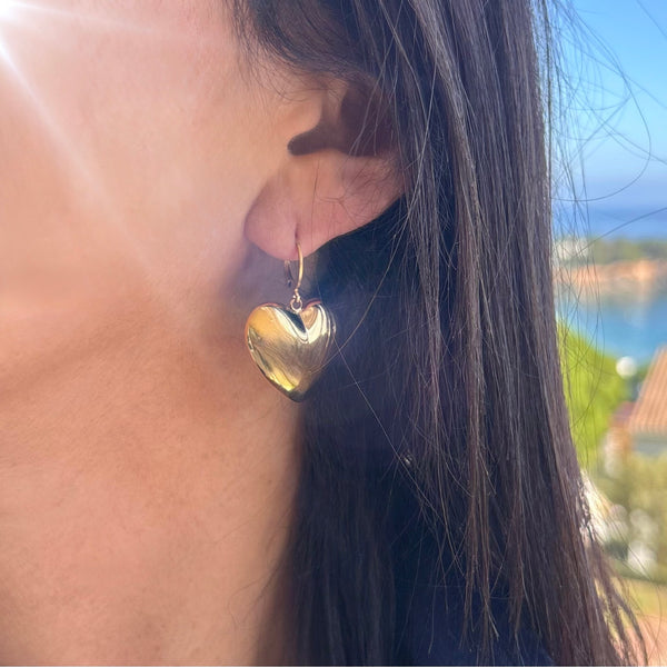 Boucles d'oreilles Coeur Bombé XL