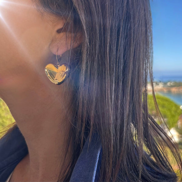 Boucles d'oreilles Coeur Bombé XL