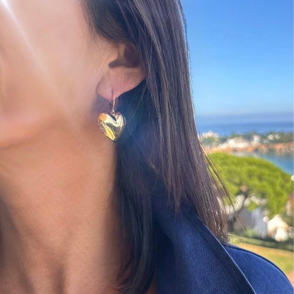 Boucles d'oreilles Coeur Bombé XL