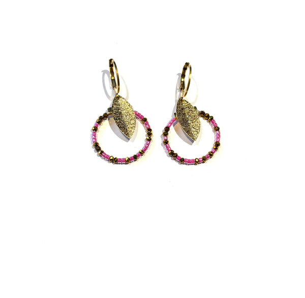 Petites boucles miyuki fuchsia