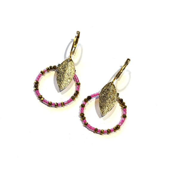 Petites boucles miyuki fuchsia