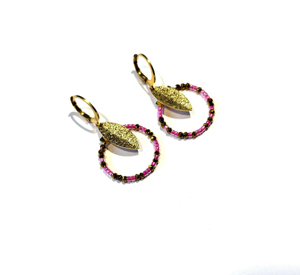 Petites boucles miyuki fuchsia