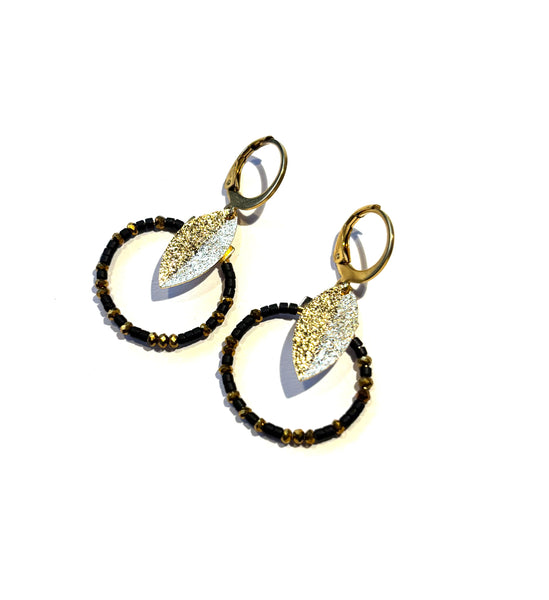 Petites boucles miyuki noir