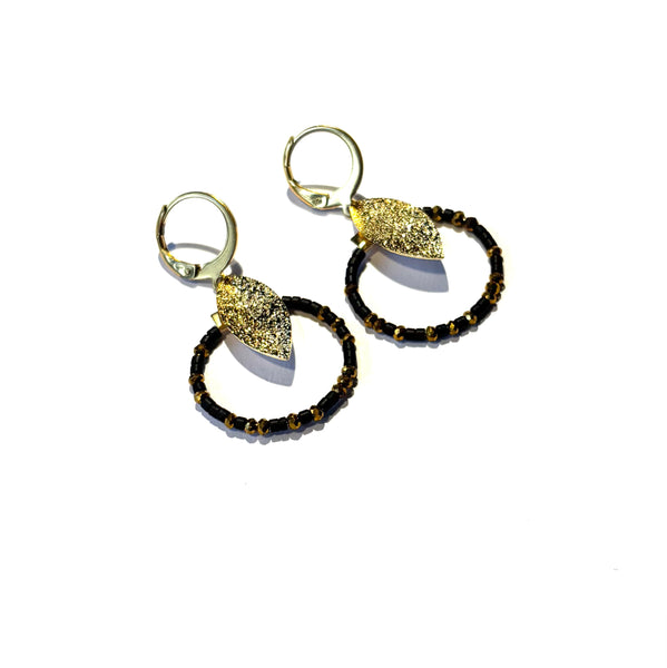 Petites boucles miyuki noir