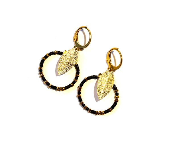 Petites boucles miyuki noir