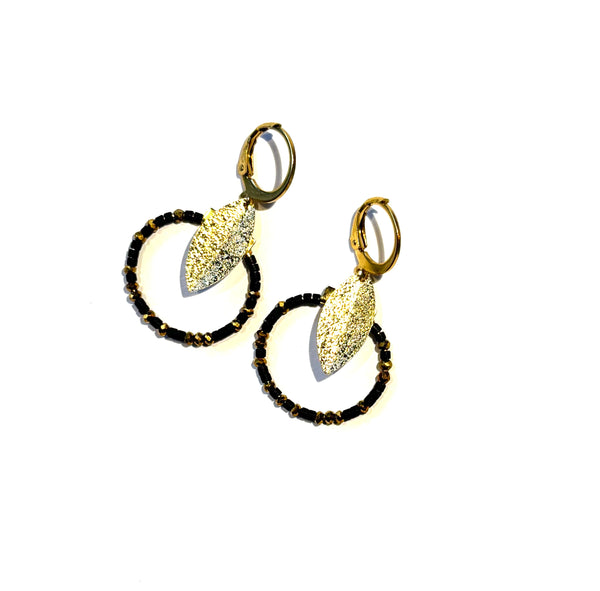 Petites boucles miyuki noir