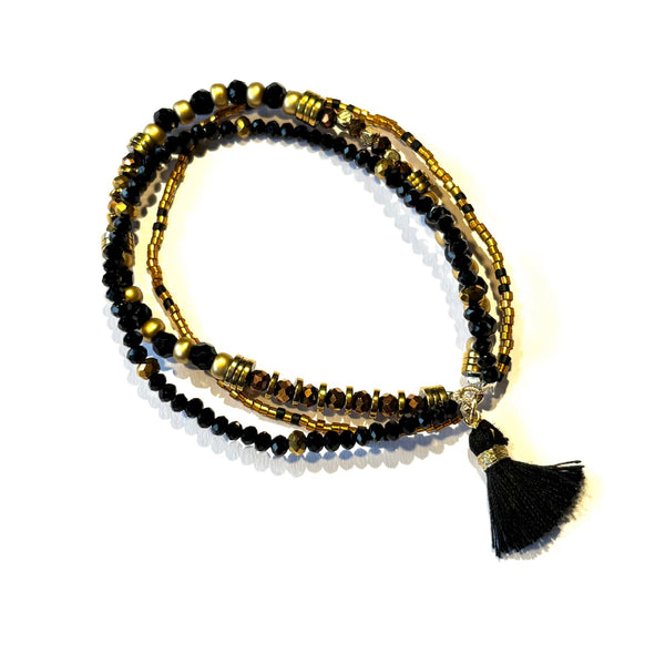 Bracelet pompon noir