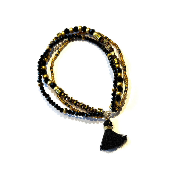 Bracelet pompon noir
