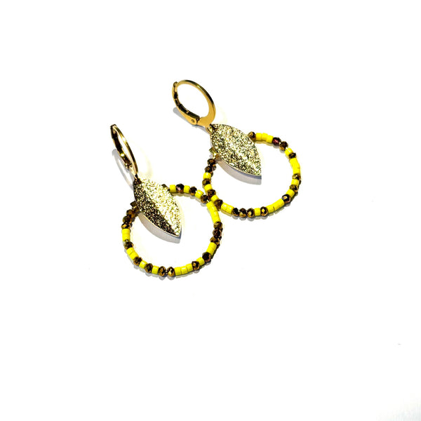 Petites boucles miyuki jaune
