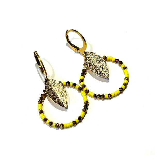 Petites boucles miyuki jaune