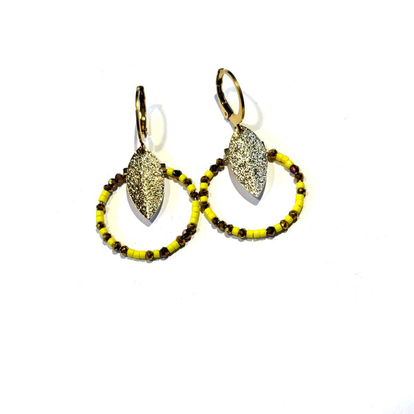 Petites boucles miyuki jaune