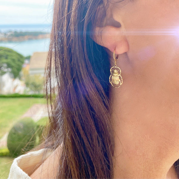 Boucles d'oreilles Scarabée acier inoxydable