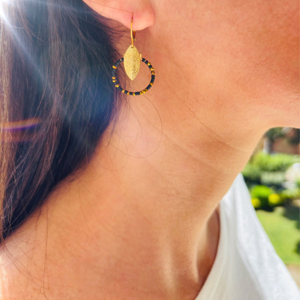 Petites boucles miyuki noir