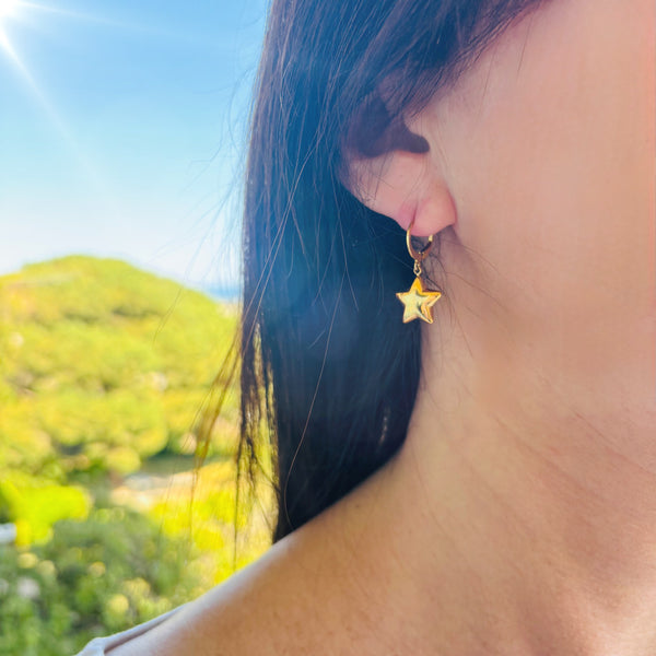 Boucles d'oreilles ÉTOILES bombées