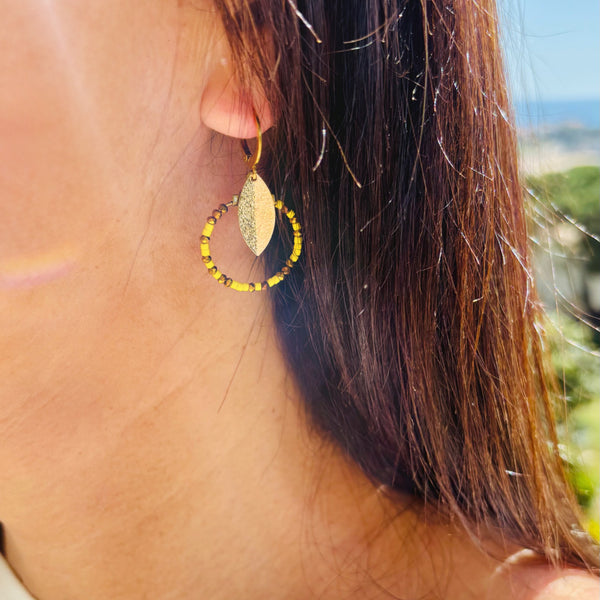 Petites boucles miyuki jaune