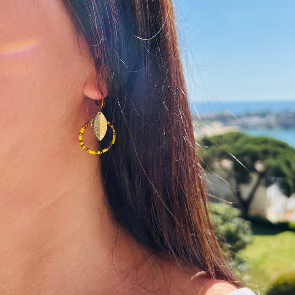 Petites boucles miyuki jaune